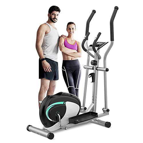 Dripex Elliptical Exercise Machine, Hyper-Quiet Elliptical Machine for Home w/Magnetic Driving System, 8-Level Resistance, 6KG Flywheel, LCD Monitor, Pulse Sensor, Bottle Holder