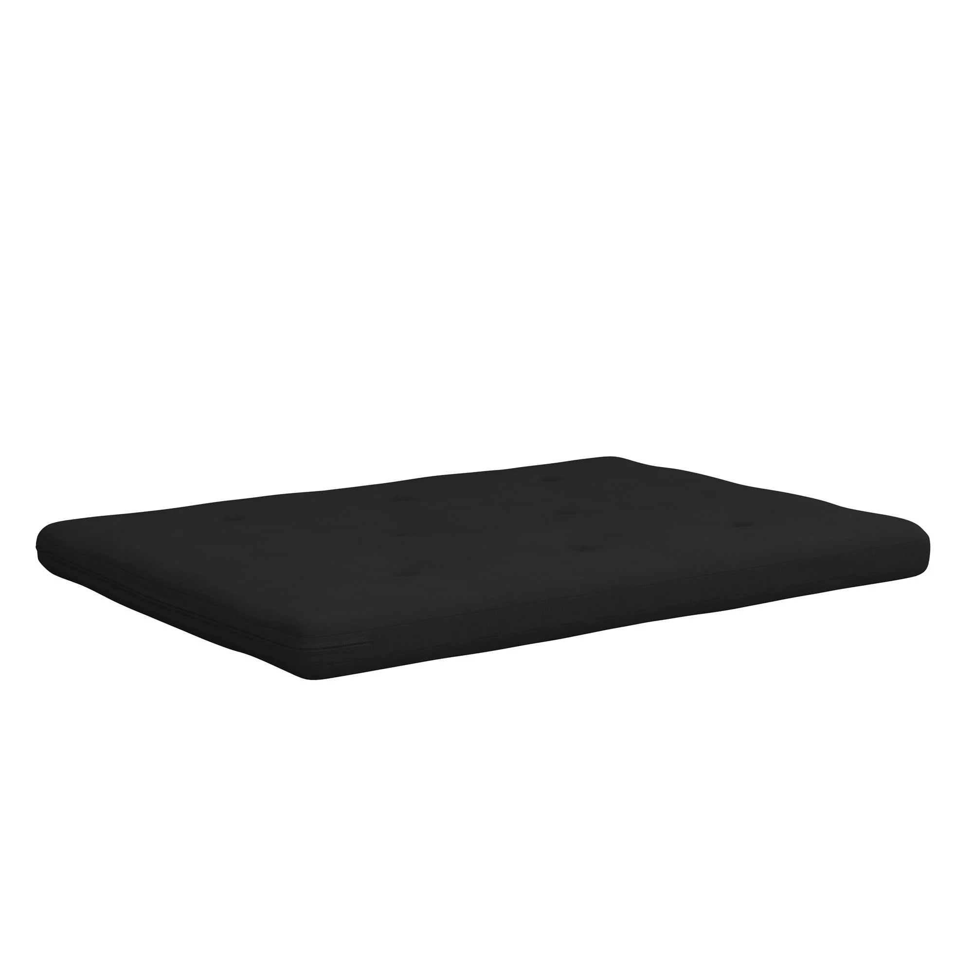 Caddie 6-Inch Futon Mattress with Tufted Cover and Recycled Polyester Fill, Full, Black Linen