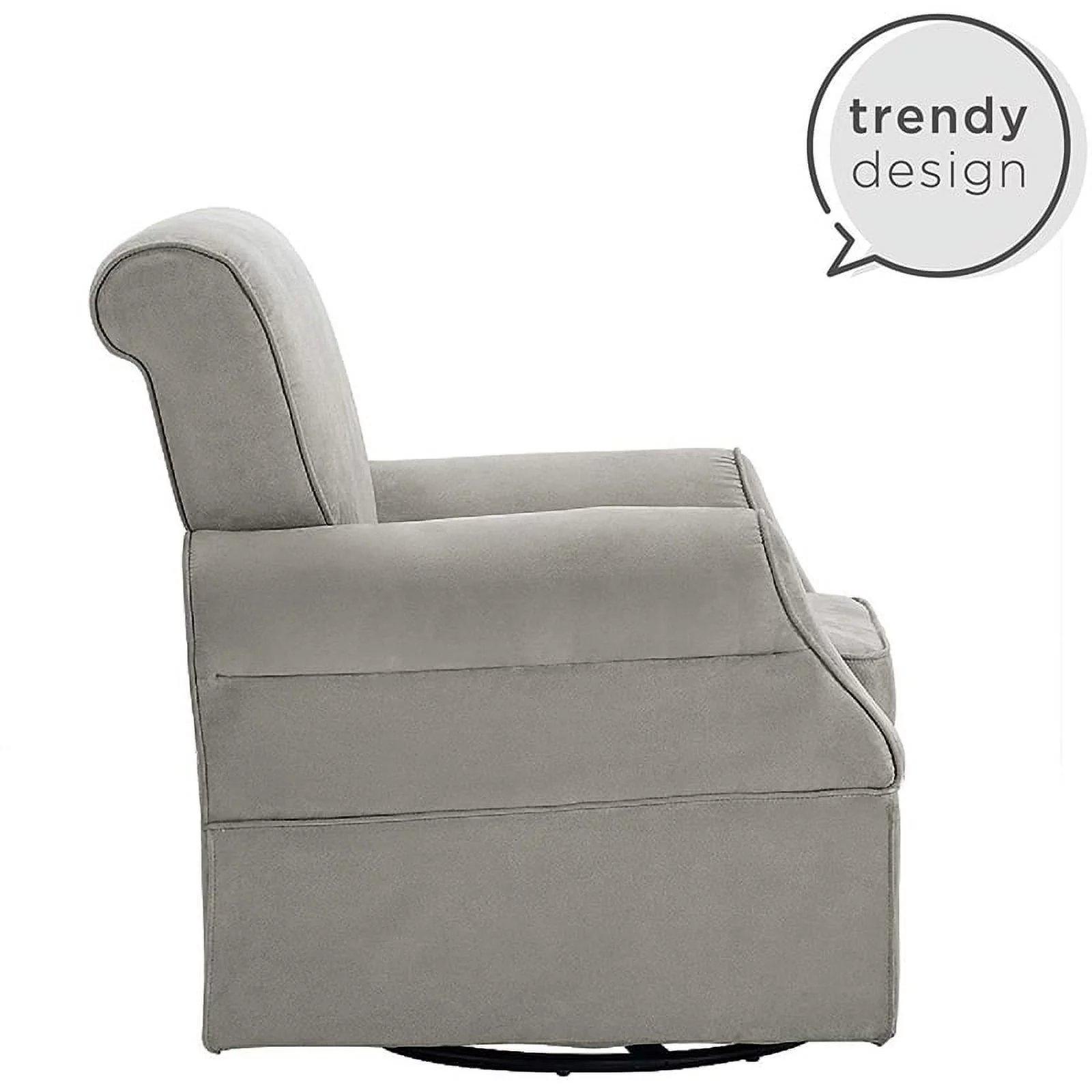 Rosebery Kids Swivel Nursery Glider and Ottoman Set in Gray