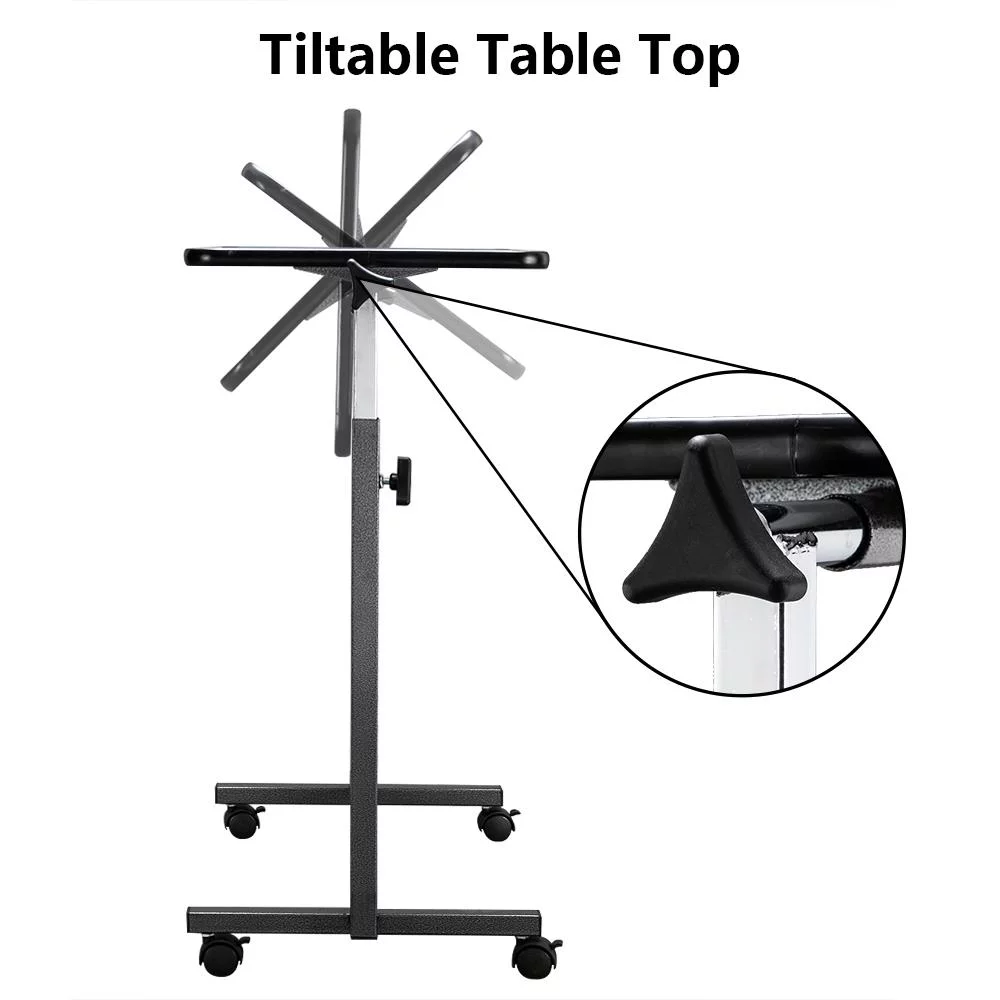 Ktaxon Adjustable Overbed Bedside Table with Wheels Gray