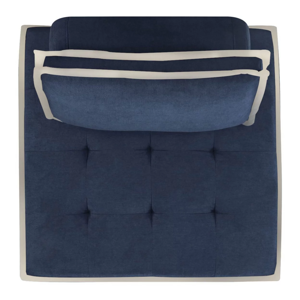 Pixie Navy Blue And Cream Fabric Modular Sectional Seating Armless Accent Chair