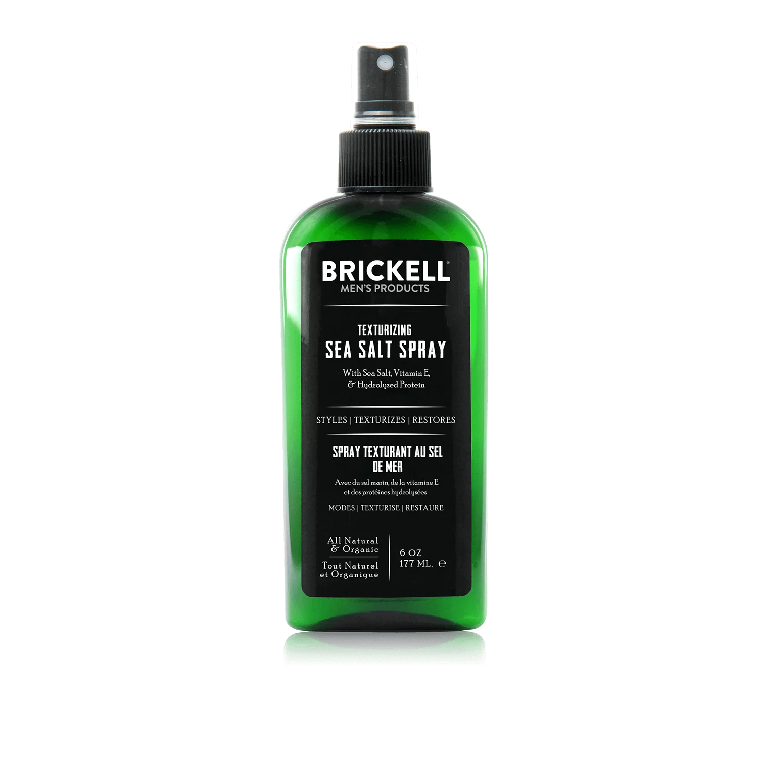 Brickell Men's Texturizing Sea Salt Spray for Men, Natural & Organic, Alcohol-Free, Lifts and Texturizes Hair for a Beach or Surfer Hair Style, 6 Ounce