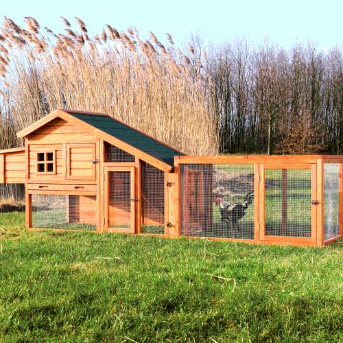 TRIXIE Natura Chicken Outdoor Run with Mesh-Covered Top, Extension for Natura Chicken Coops (55960, 55962, 55963, 55964), up to 2 Chickens (Standard Size) or 4 Bantams