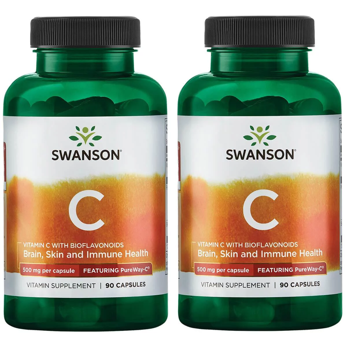 Swanson Vitamin C with Bioflavonoids - Featuring Pureway-C 500 mg 90 Caps 2 Pack