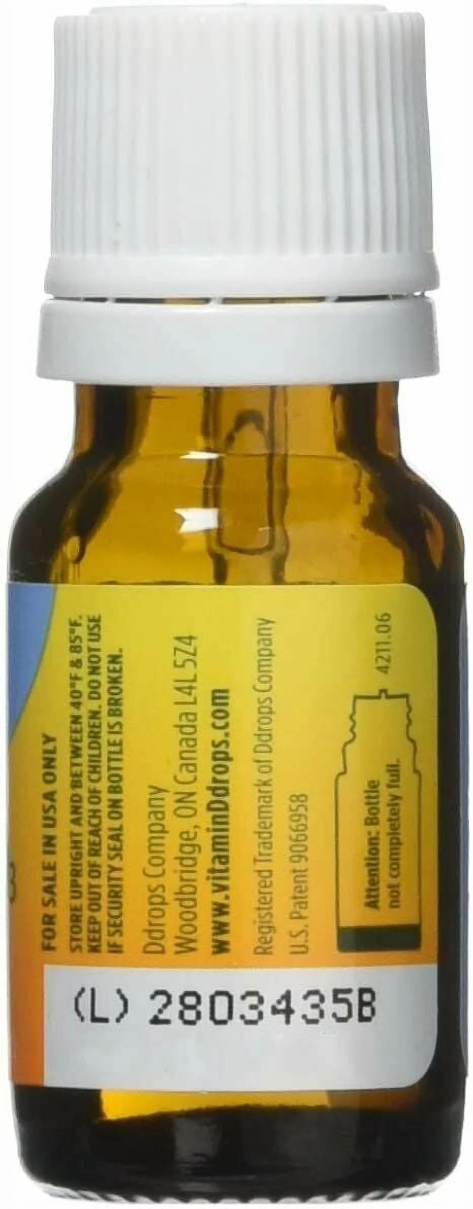 Ddrops Baby Liquid Vitamin D3 400 IU 2.50 mL (90 drops) (Pack of 4)