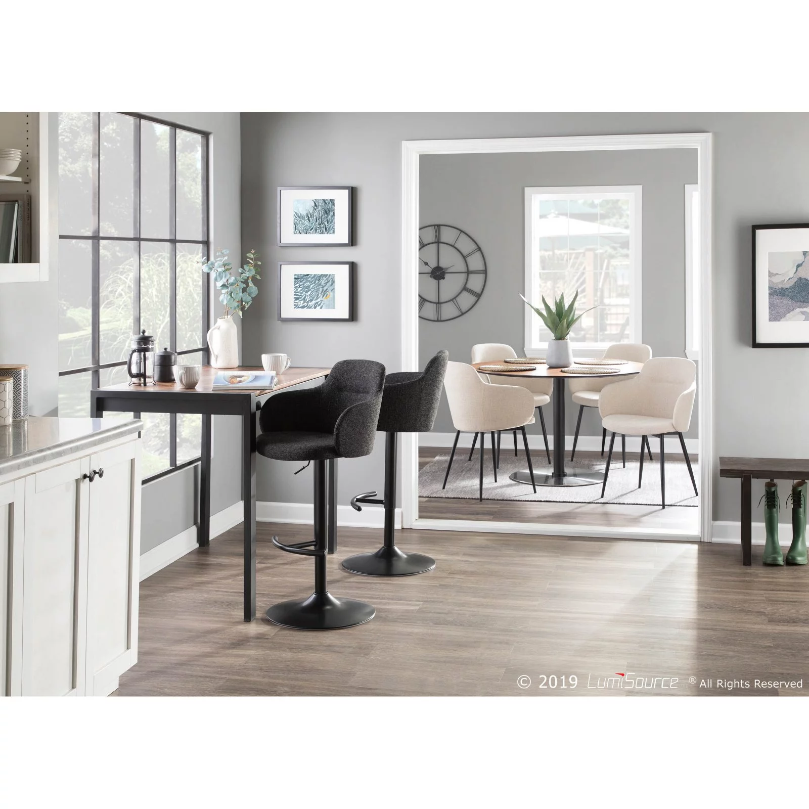 LumiSource Boyne Industrial Dining Arm Chair