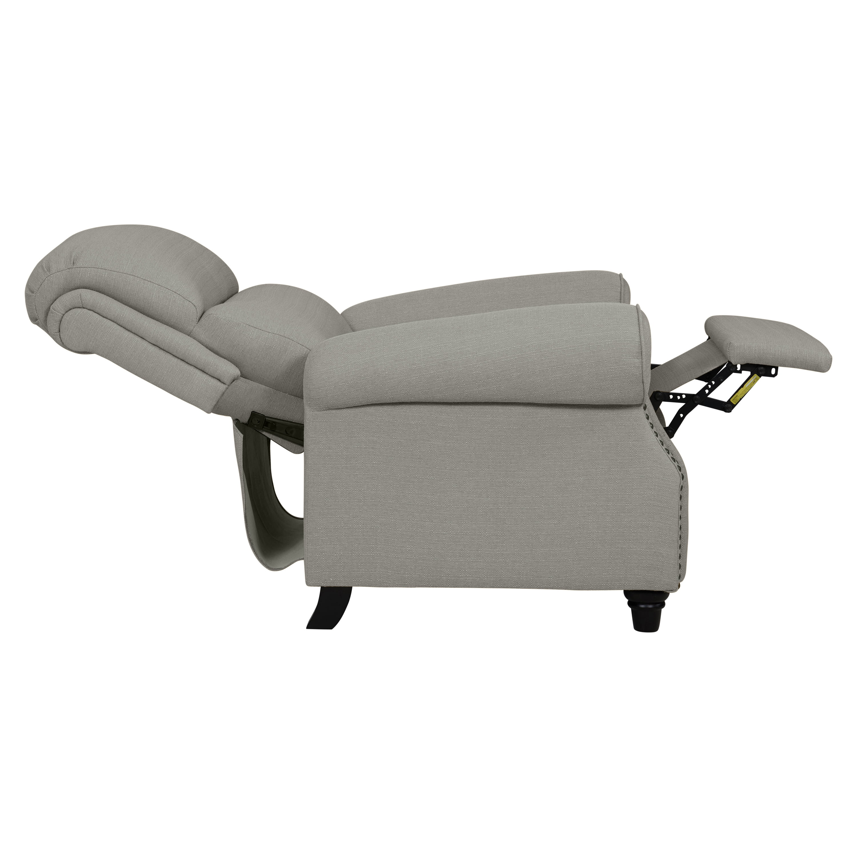 Homesvale Push Back Standard Recliner Chair, Dove Gray Linen