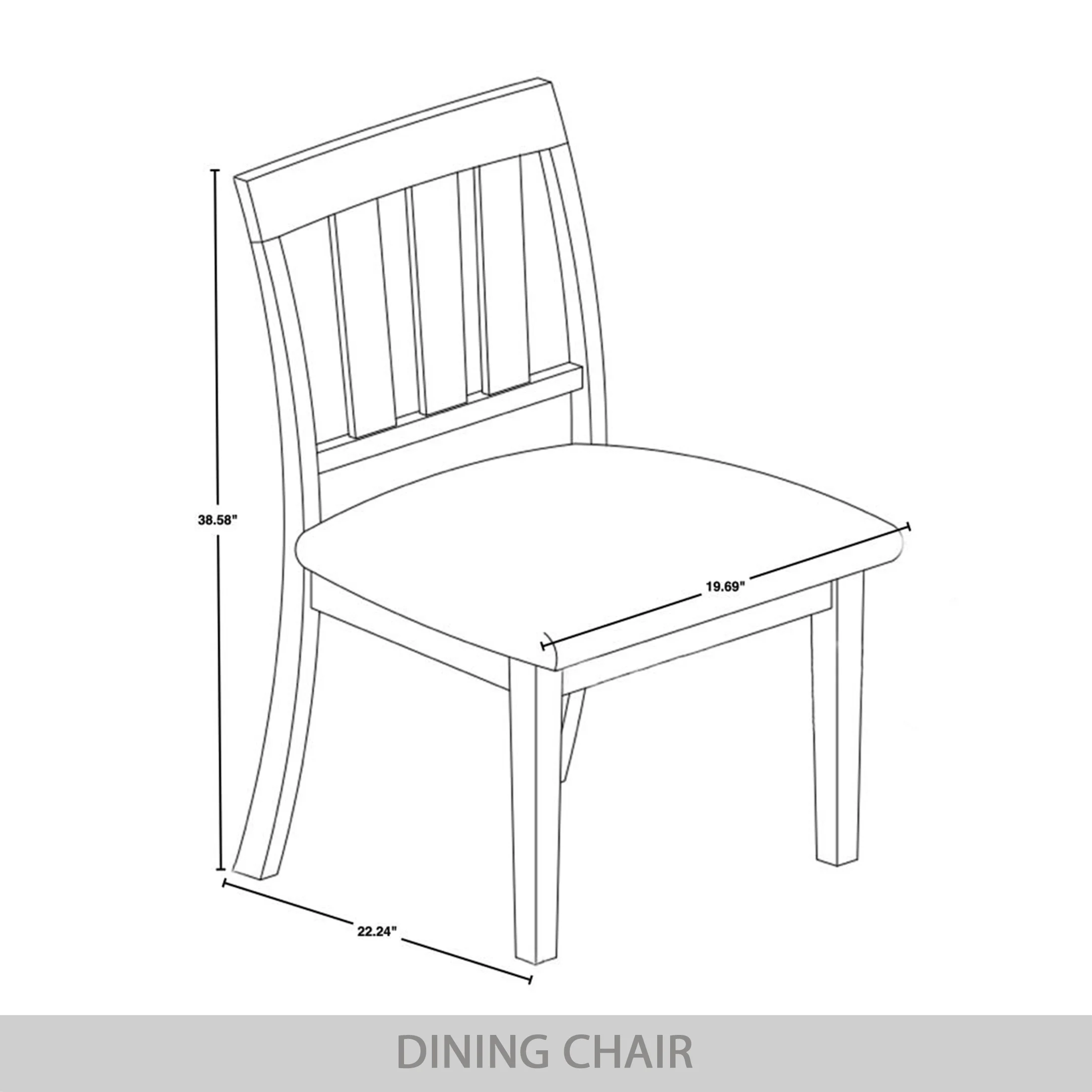 Castle Place Simple Wooden Dining Chair, Set of 2, White