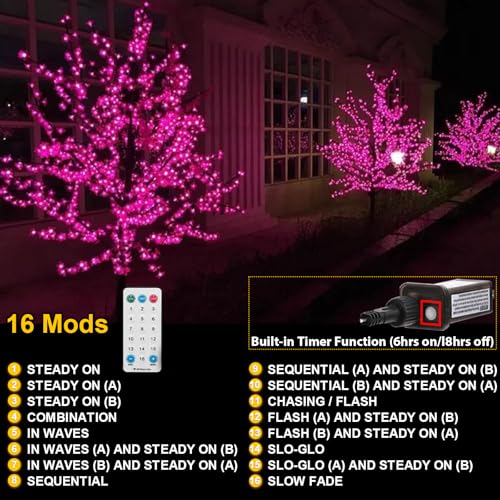 Blue Christmas Mini Lights，30FT Outdoor Cluster Light，750 LED Firecrackers String, 8 Modes Timer Remote Waterproof Plug in Twinkle Fairy for Tree Garland Window Party