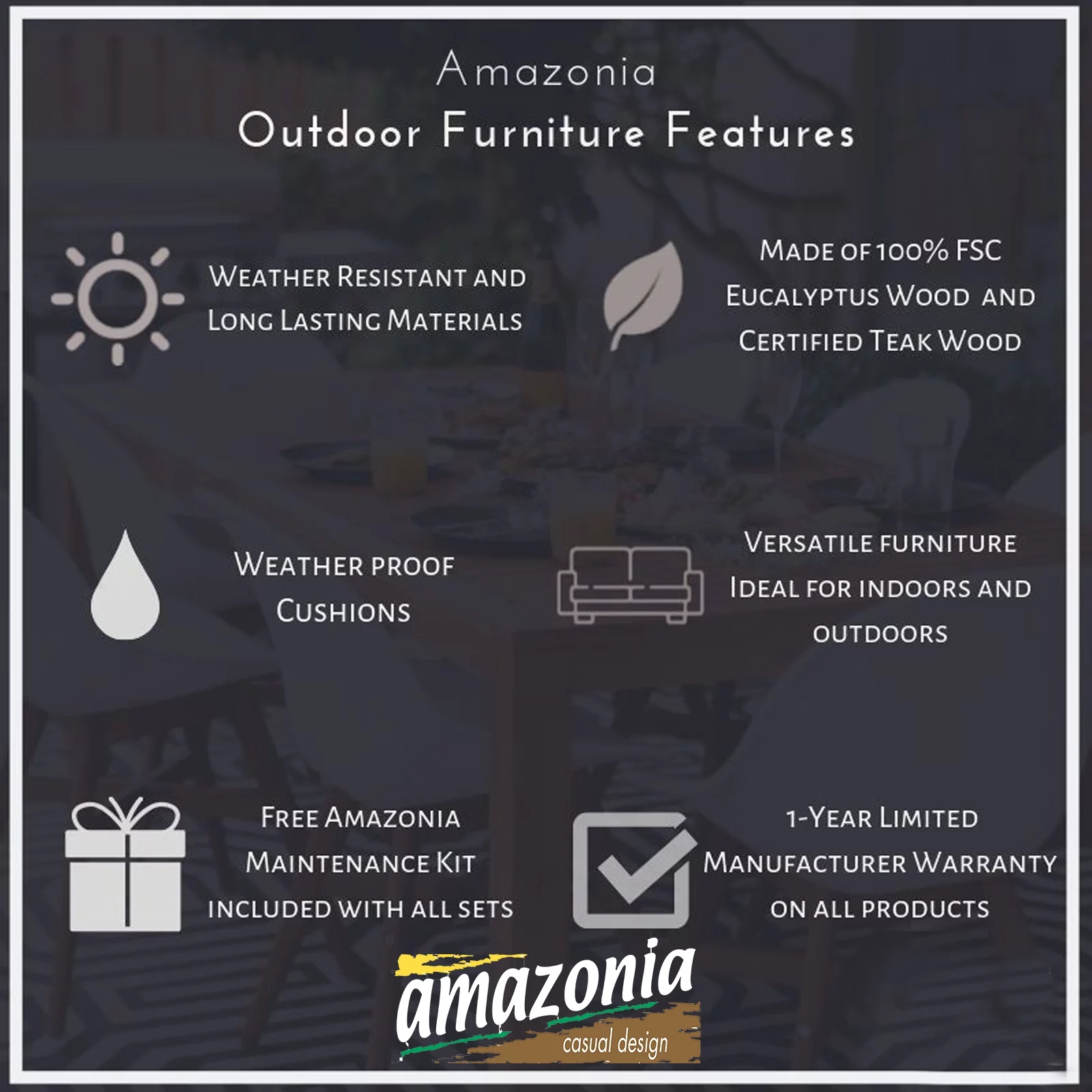 Amazonia Medran Reclaimed Teak 7 Pieces Rectangular Patio Dining set, Seating Capacity: 6, Items Included: Chairs and Table