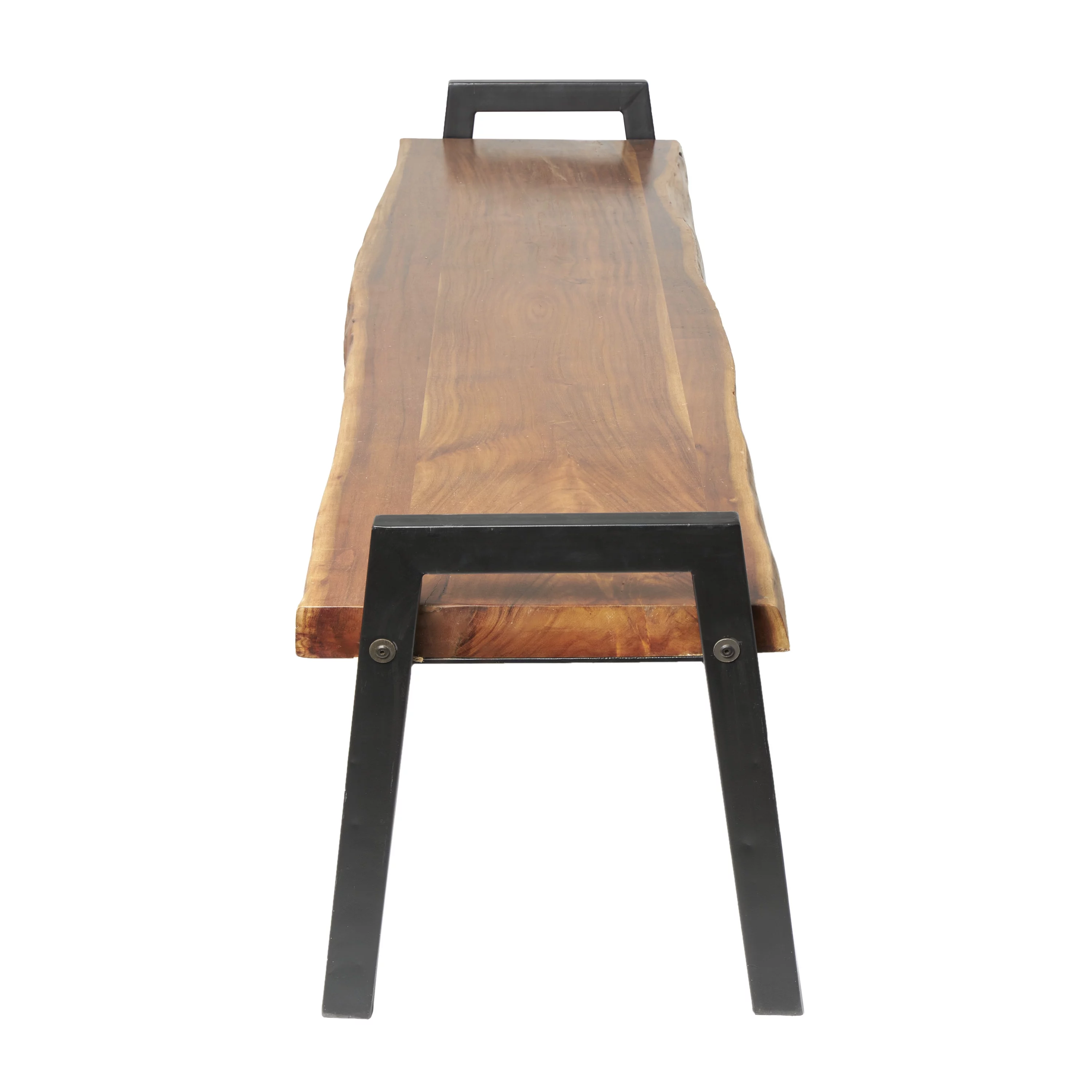 DecMode Wood Live Edge Top Bench, Brown