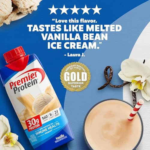 Premier Protein Protein Shake, Cafe Latte, 30g Protein, 1g Sugar, 11 fl oz Pack of 12