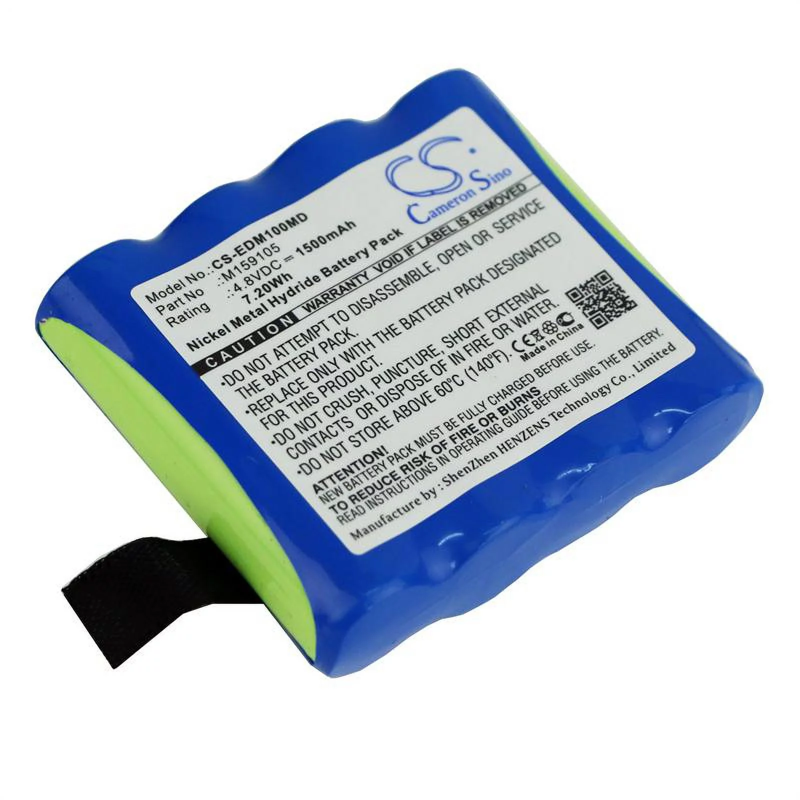 4XNR49AA1500P, M159105 Battery for Edan CS-01, H100, H100B, H100N Oximeter, 1500mAh - sold by smavco