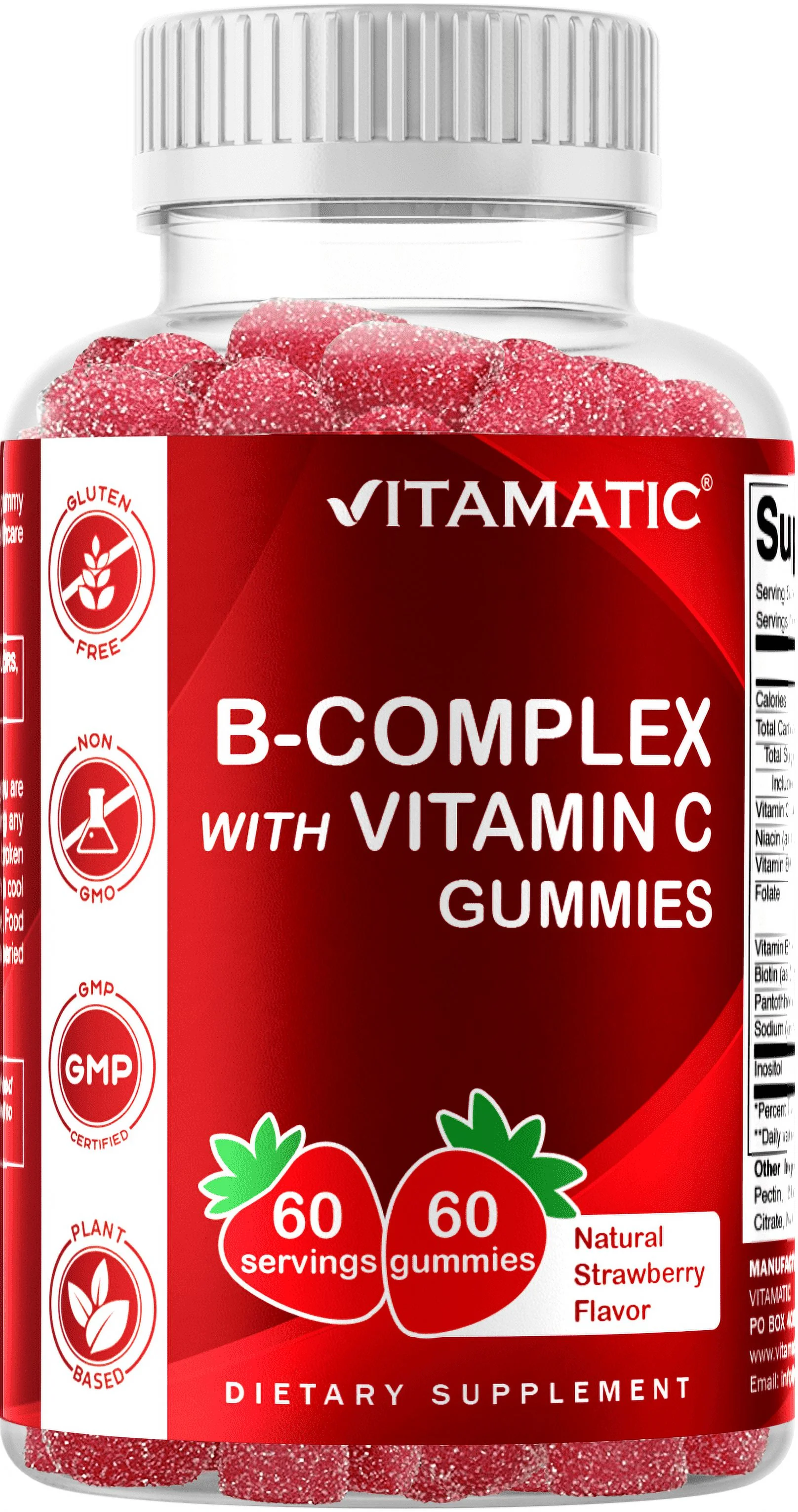 Vitamatic Vitamin B Complex Gummies with Vitamin C & Inositol - 60 Gummies