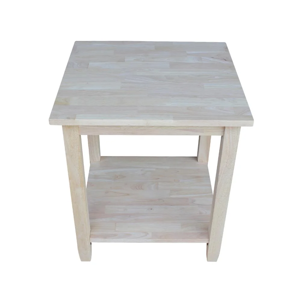 International Concepts Solid Wood Solano End Table Unfinished