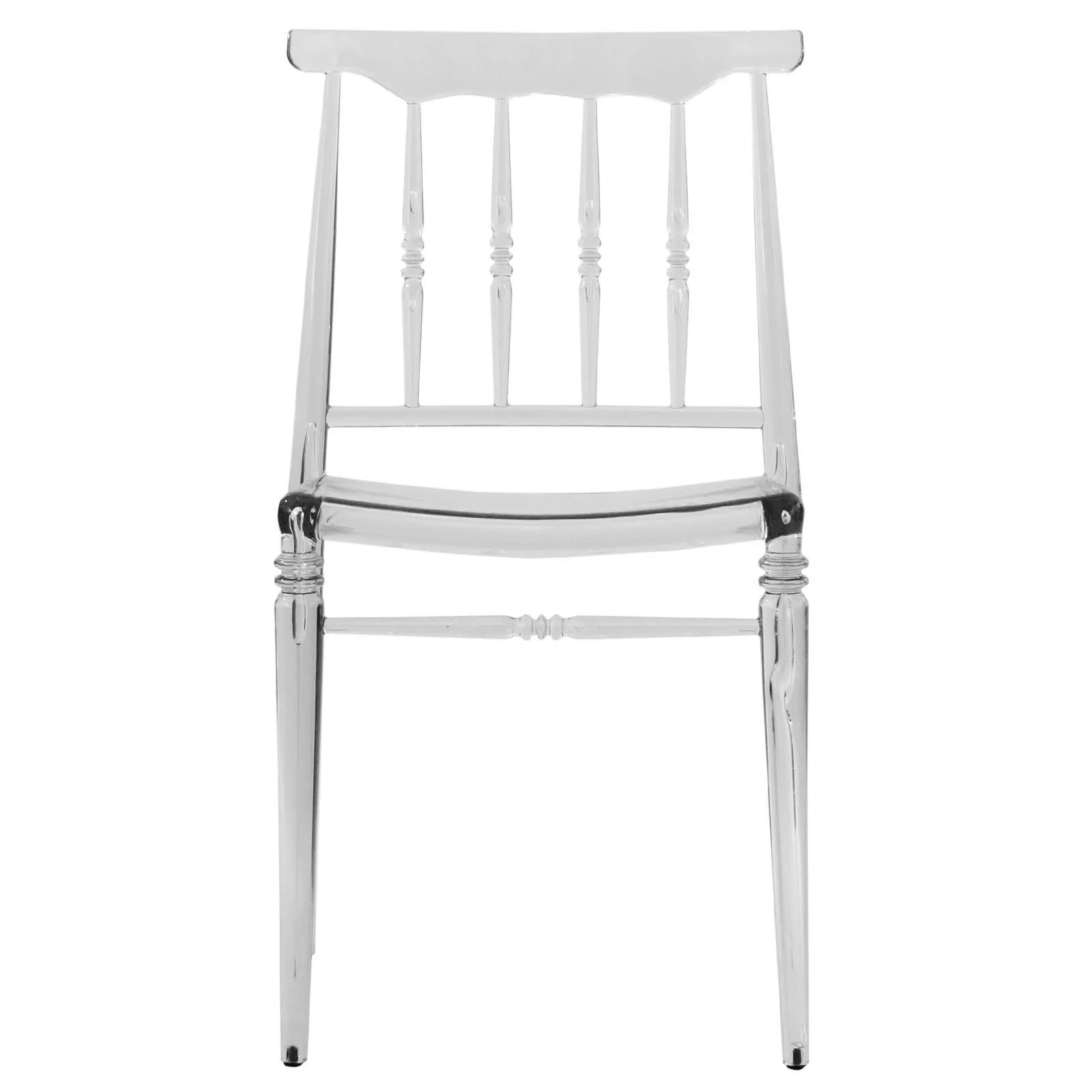 LeisureMod Spindle Transparent Modern Lucite Dining Chair