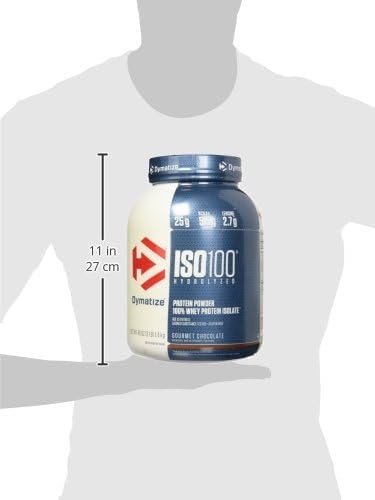 Dymatize ISO100 Whey Protein Powder Isolate, Cookies & Cream, 25g of Protein, 20 Servings, 5.5g BCAAs, Less Than 120 Cal., Gluten Free, 1g Fat, 1g Sugar, 2g Carb