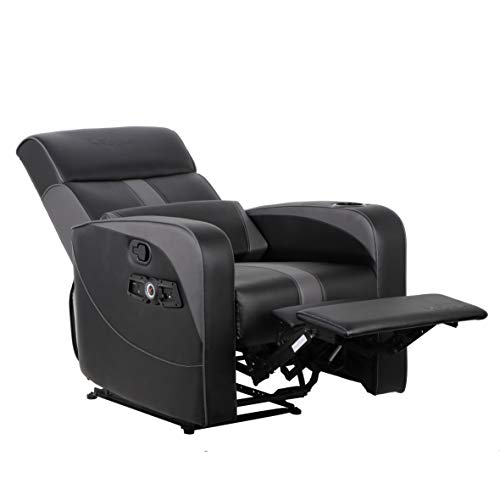 X Rocker Gamma Recliner Gaming Chair, 2.1 Bluetooth Audio System, Headrest Mounted Speakers, Built-in Footrest and Cupholder, 718001, 34.84