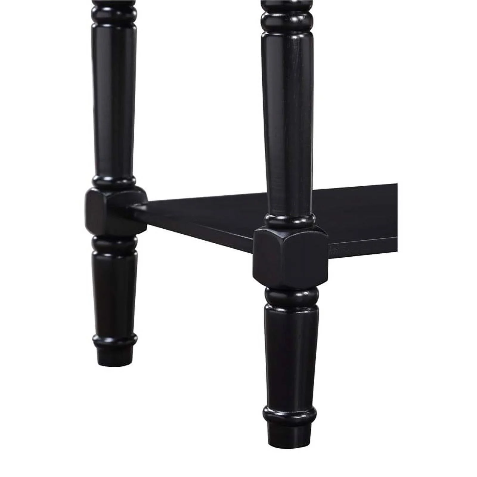 Pemberly Row Farmhouse 2 Drawer Console Table in Black Wood Finish