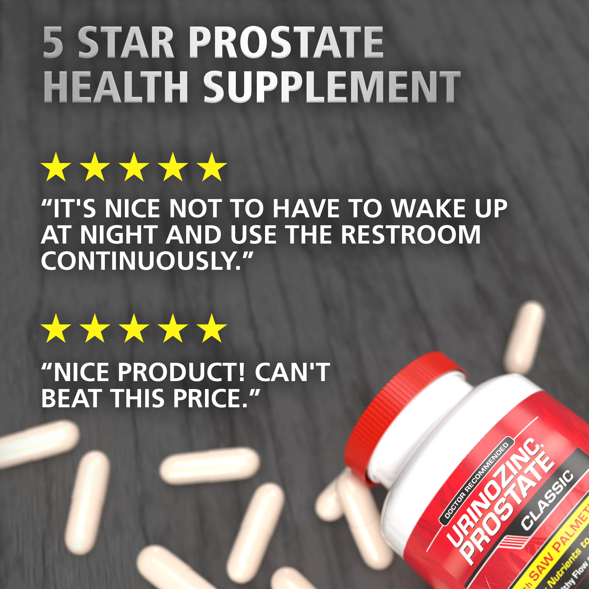 Urinozinc One Per Day, Saw Palmetto Prostate Supplement, Prostate Health, 60 Ct