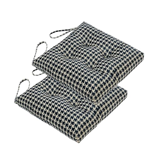 2-Pack Outdoor/Indoor Wicker Patio Seat Cushion Pad with Ties - Dining Chair Cushion, 17