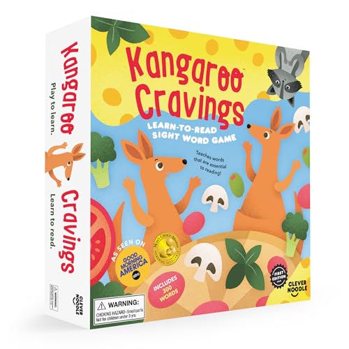 Kangaroo Cravings Learn to Read 300 High-Frequency Sight Words Board Game - Fun Learning Resource & Word Game for Kids Ages 4-9 - Parent & Teacher Must Haves for Preschool, Kindergarten, 1st-3rd Grade