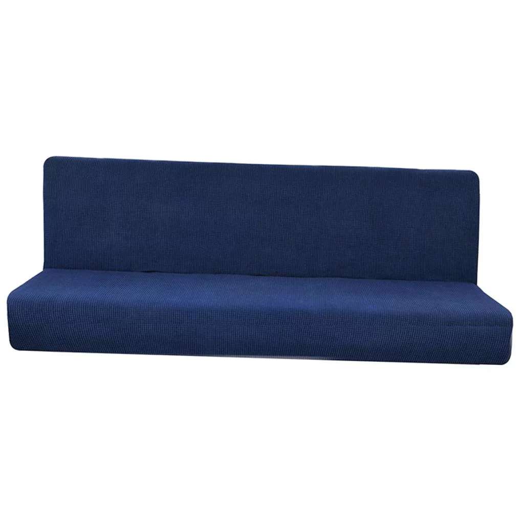Non-Slip Armless Sofa Cover Full Folding Sofa Bed Slipcover Dark