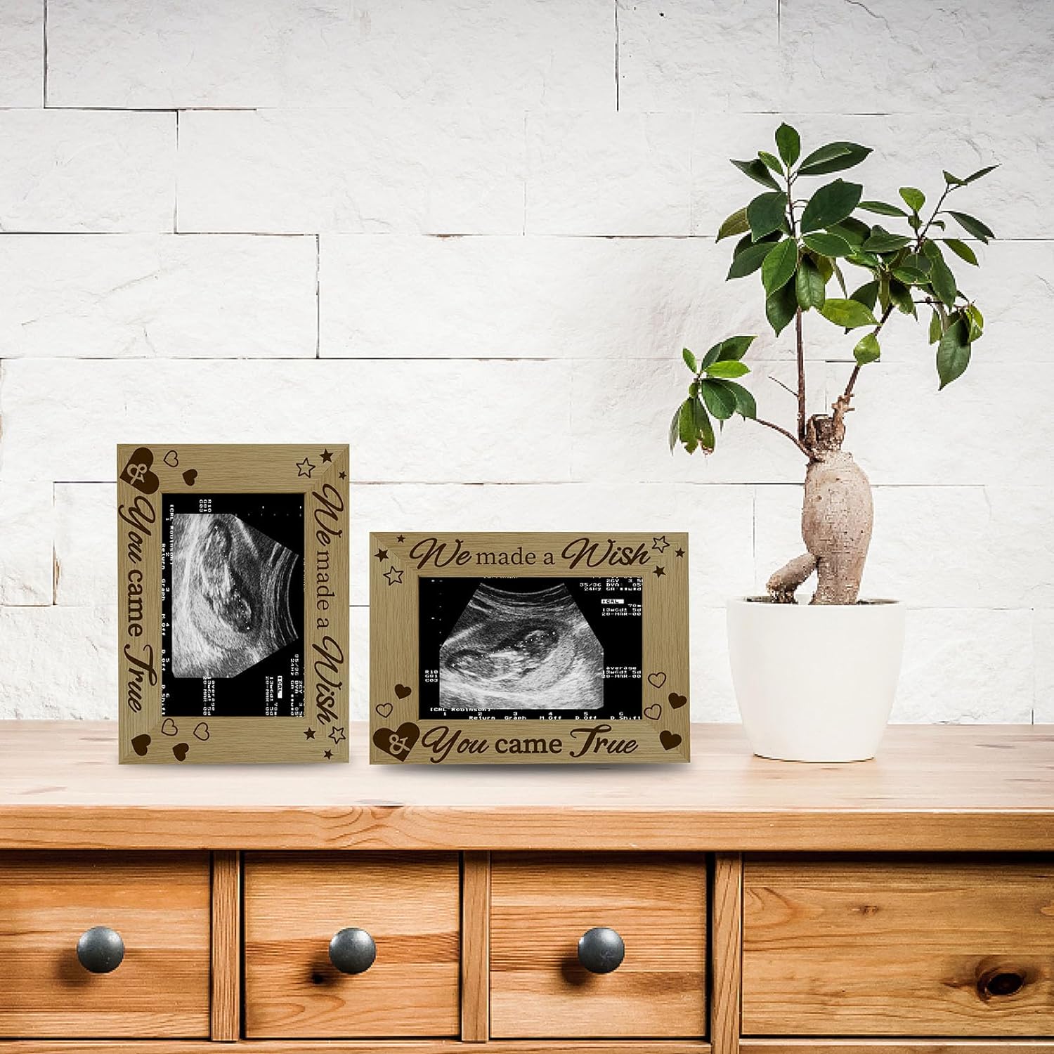 Ultrasound Picture Frame Sonogram Wood Photo Frames Engraved Display Tabletop Postcard Frame 4x6inch