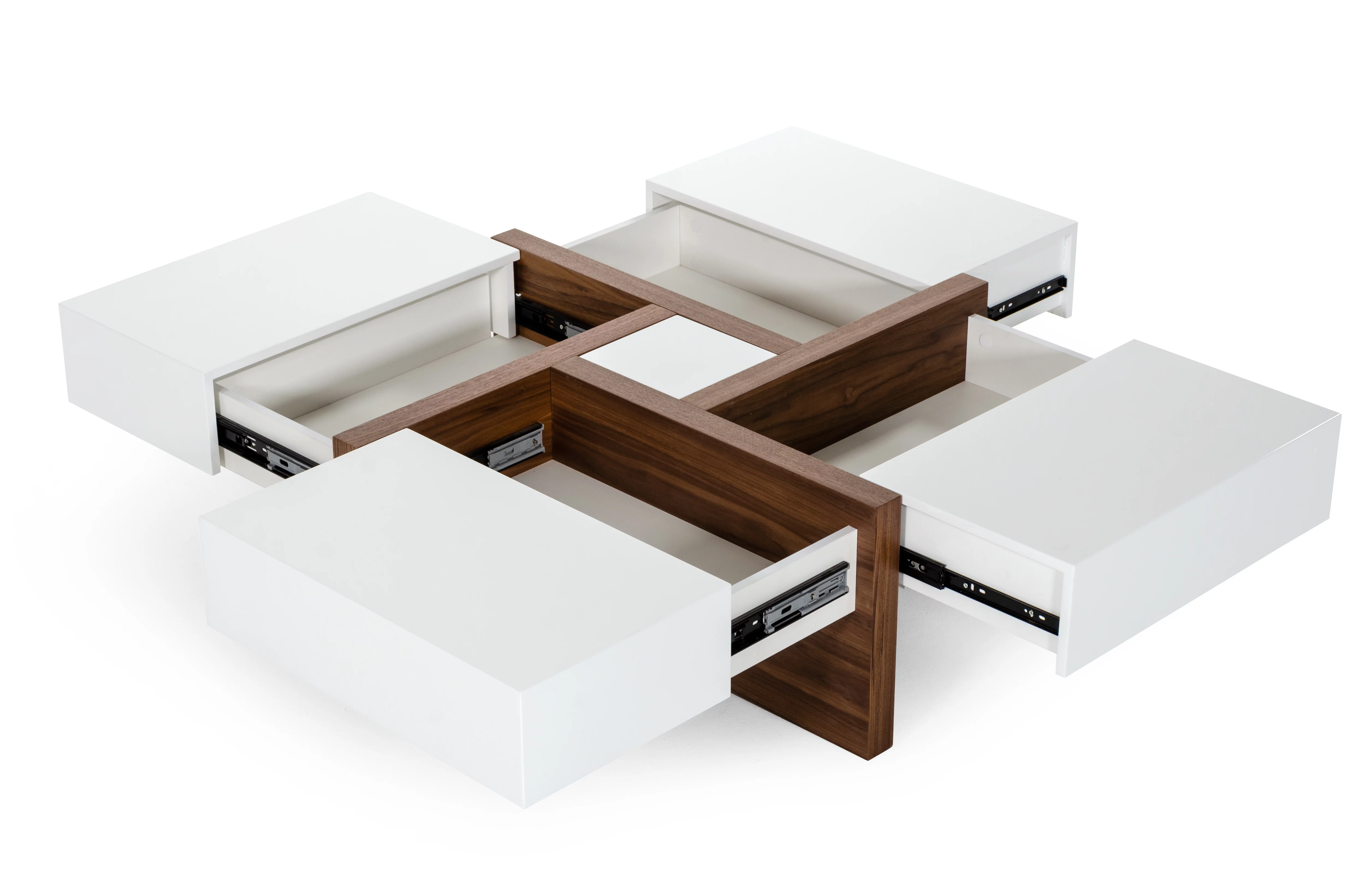 Stylish White & Walnut Coffee Table - Elevate Your Space