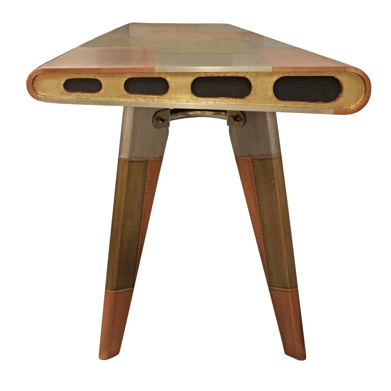 Mar Vista Tri-Tone Metal Cladded Writing Desk in Copper Finish