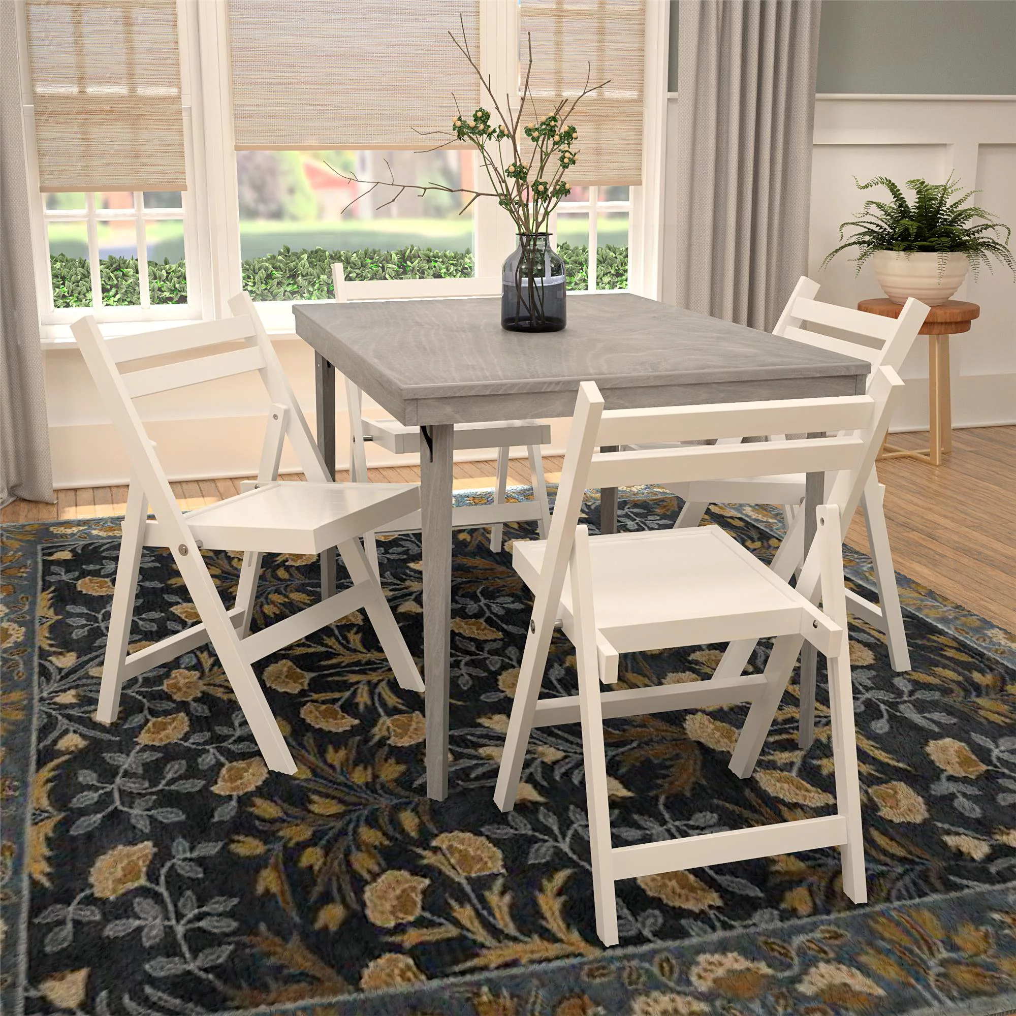 COSCO XL Folding Wood Chair, Gray, 2-Pack