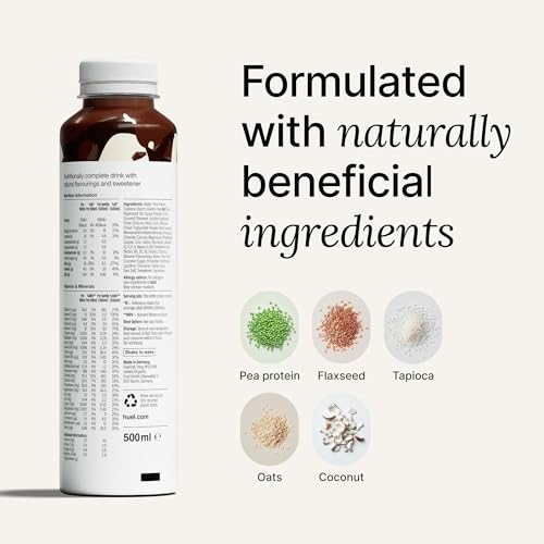 Huel Ready-to-Drink | Chocolate Meal Replacement Drink | High Protein Drink | Nutritionally Complete, Low Sugar, High Fiber, Plant Based, Vegan, Healthy | 20g Protein Per Bottle | 16.9 Fl Oz (12 Pack)