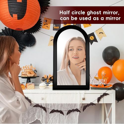 Haunted Witch Mirror - Halloween Witch Wall Decoration Prop, Scary Creepy Decor Frame | Spooky Home Decor for Living Room Kitchen Bedroom, Dormitory School Apartment Holiday Party Display
