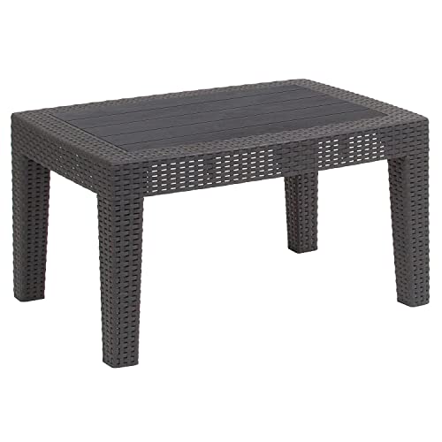 Flash Furniture Seneca Light Gray Faux Rattan Coffee Table