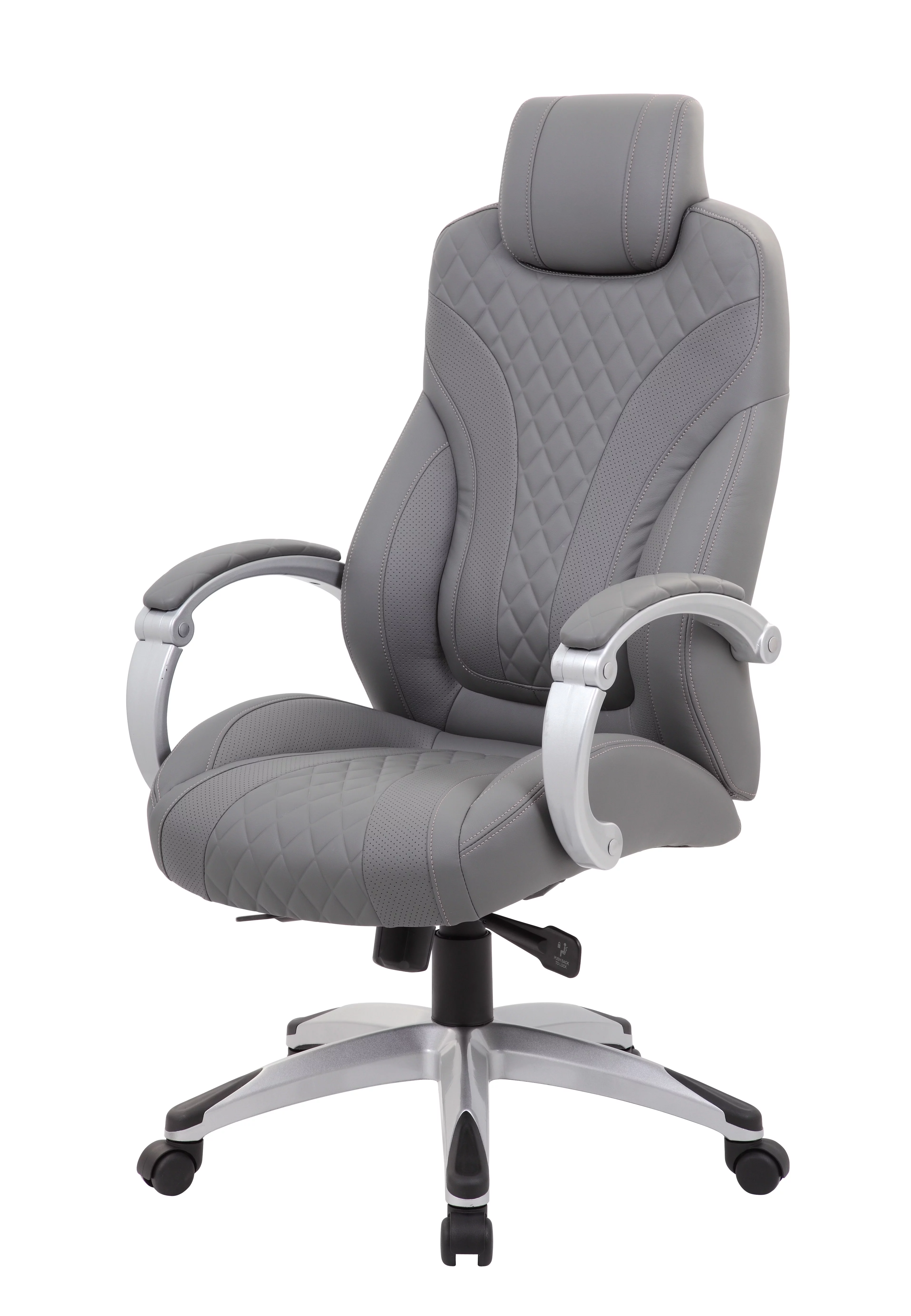 Boss Office & Home X-Series Transitional Grey Executive Hinged Arm Chair