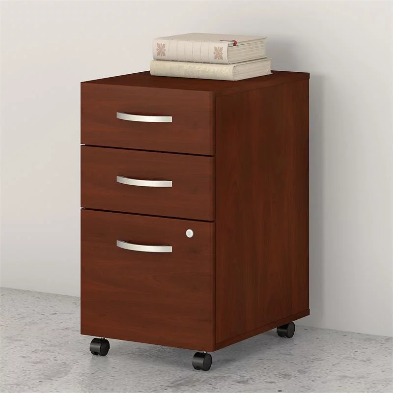 Home Square 2 Piece Wood Mobile Filing Cabinet Set in Hansen Cherry