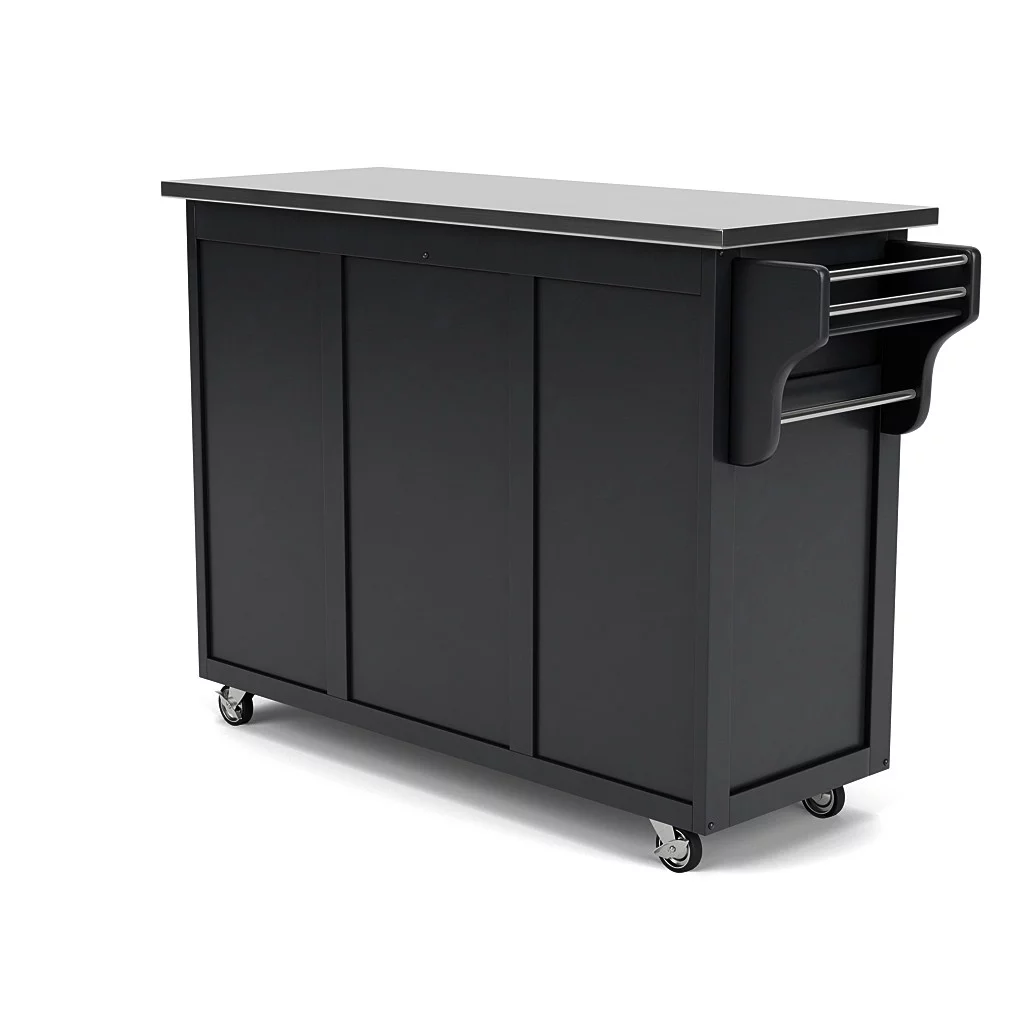 Homestyles Create-a-Cart Wood Kitchen Cart in Black
