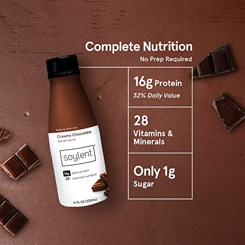 Soylent Complete Meal Replacement Shake, Gingerbread, 16g Complete Protein, Ready-to-Drink Plant Based Protein Drink, 1g Sugar, 11oz (12 Pack)