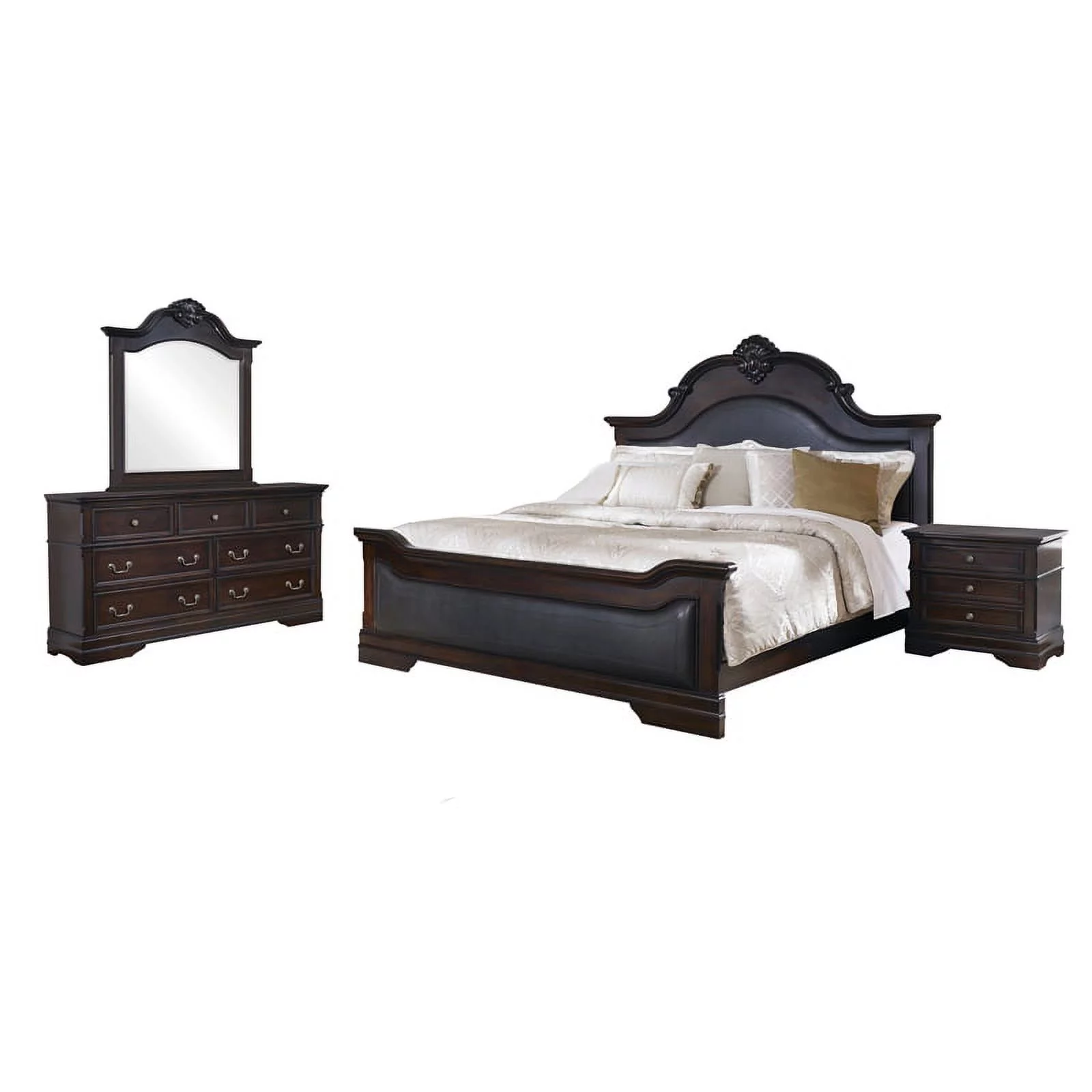 Cambridge Carved Bedroom Set Cappuccino