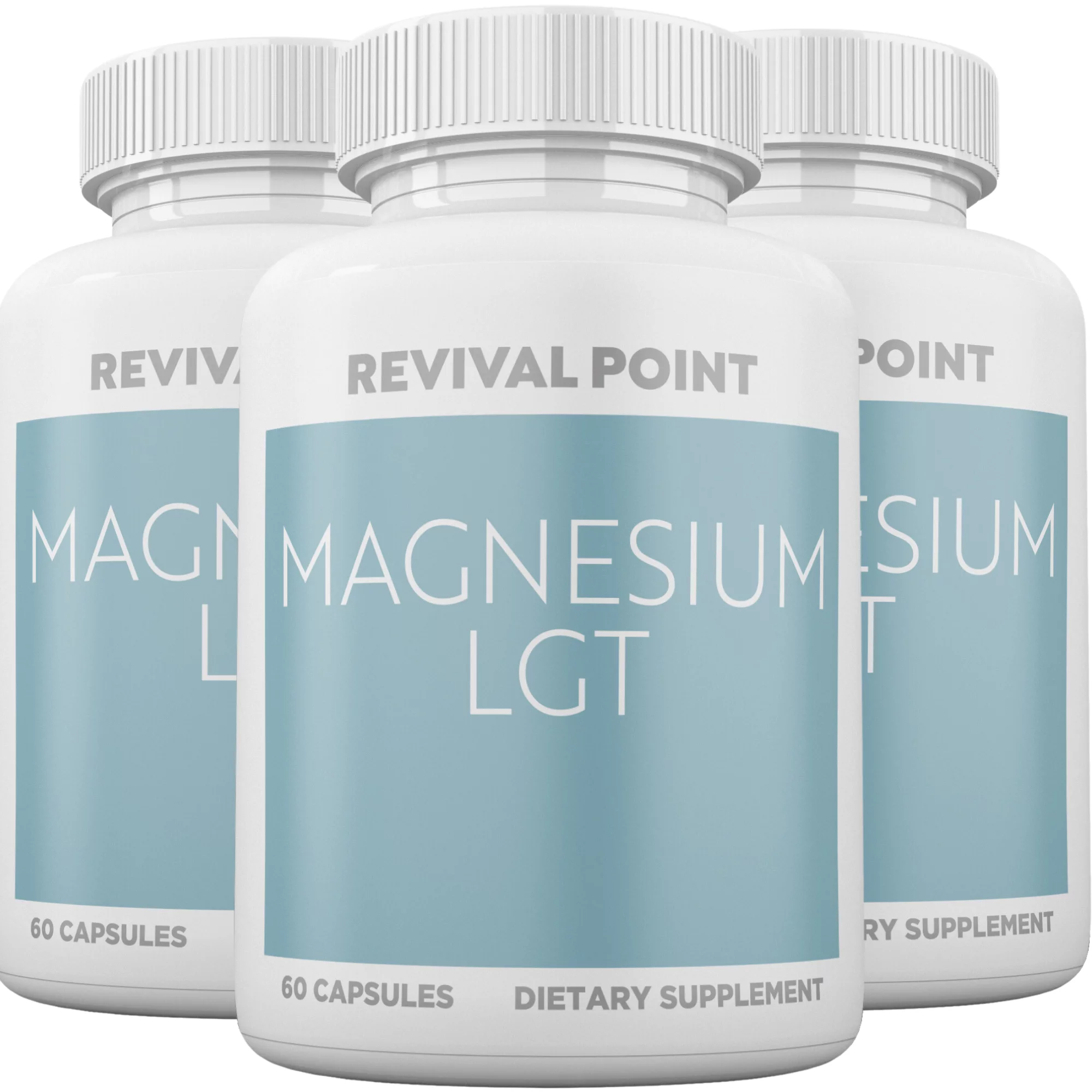 Revival Point Magnesium LGT: High-Absorption Magnesium Supplement with Lysinate Glycinate Chelate 180 count
