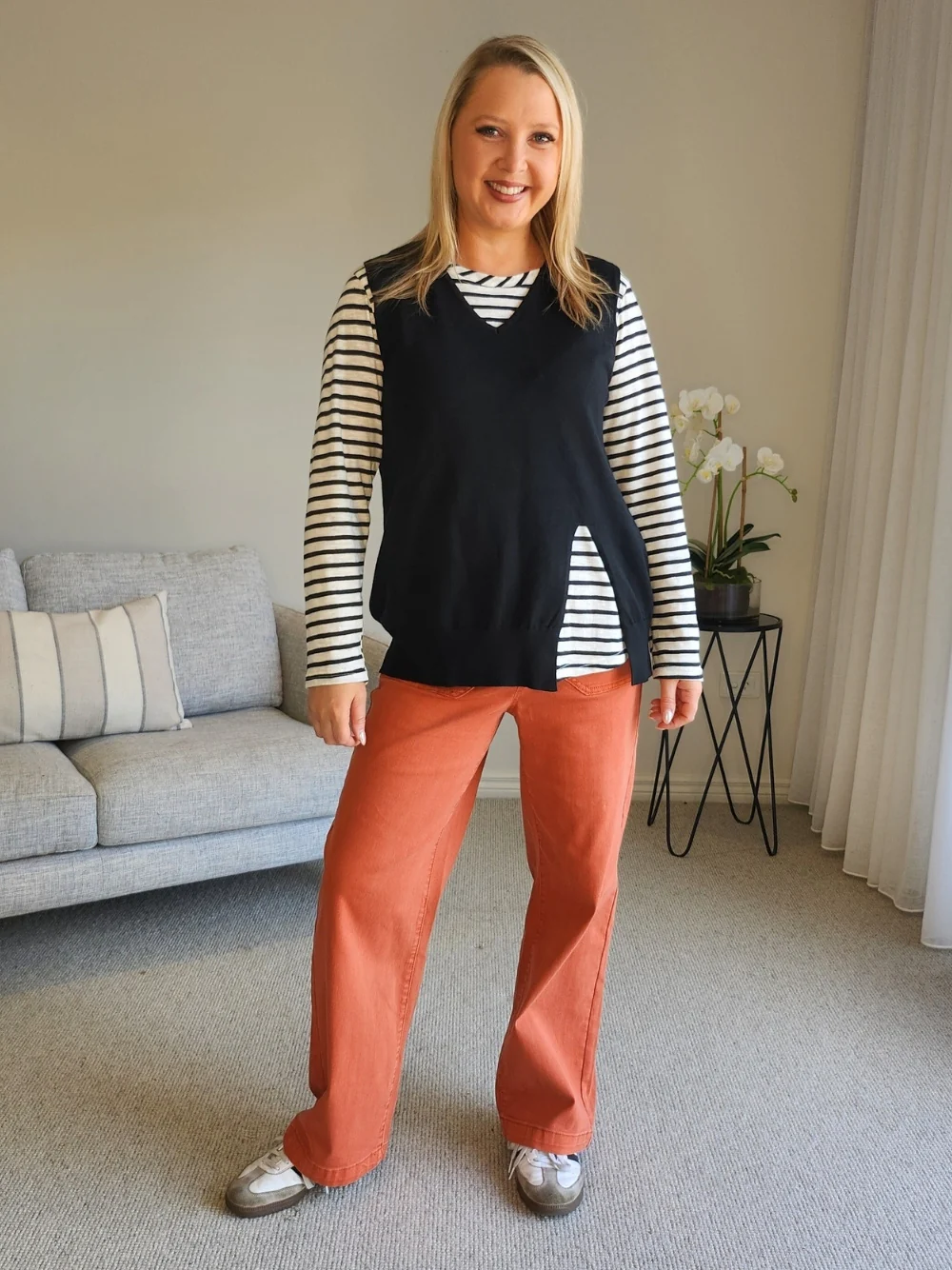 Carpenter Stretch Wide Leg Pull On Denim Jean - Fig