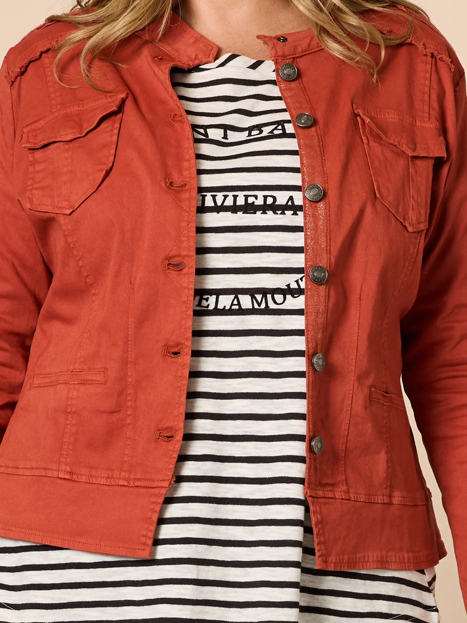 Military Denim Jacket - Maple