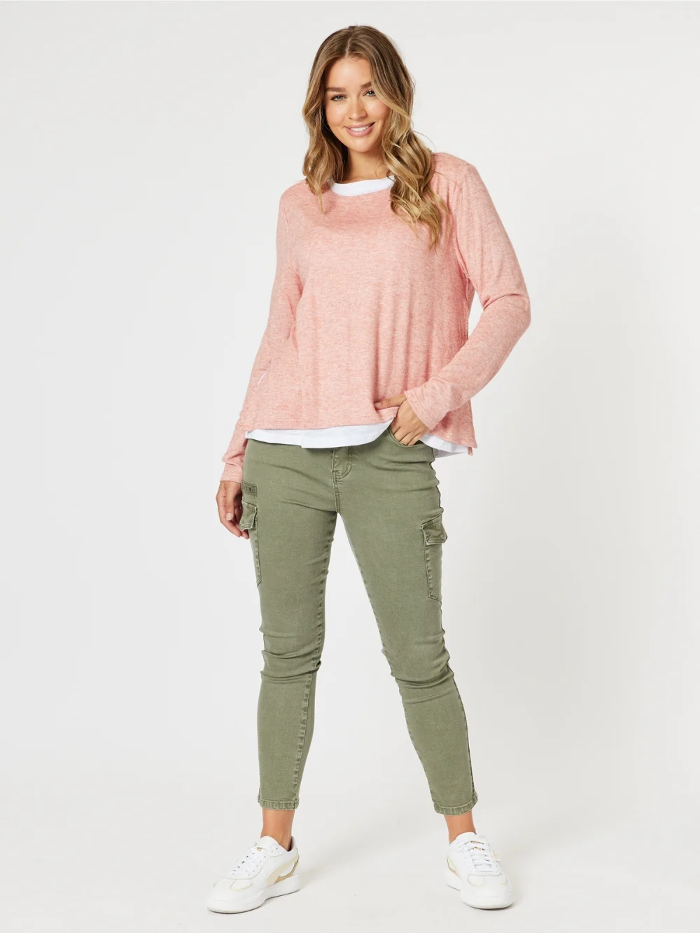 Paige Cargo Slim Leg Jean - Washed Khaki