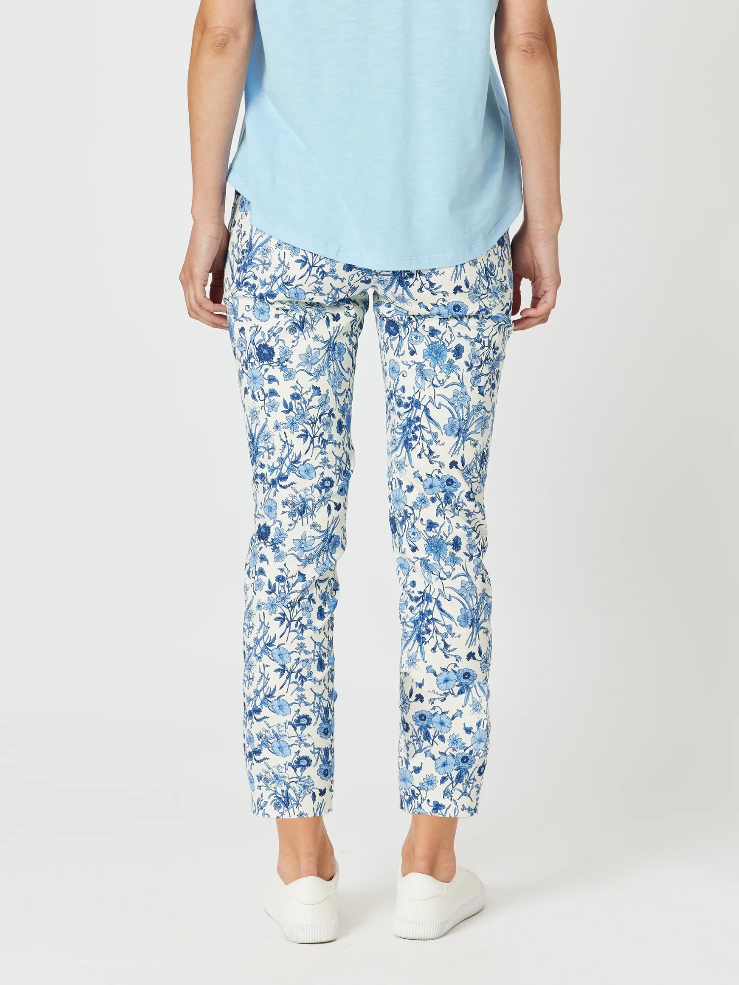 Alexandria Floral Print Pant - Blue/White