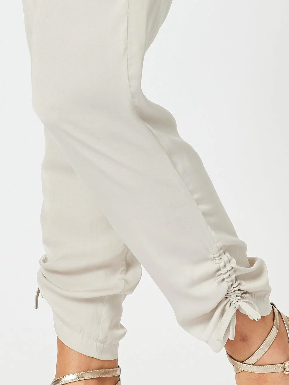 Luxe Ruche Tie Pant  - Champagne