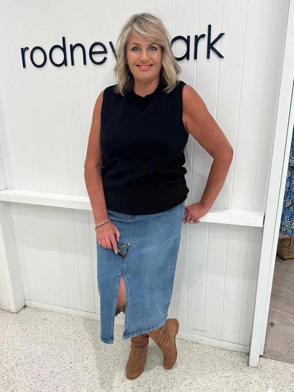 Republic Split Skirt - Denim