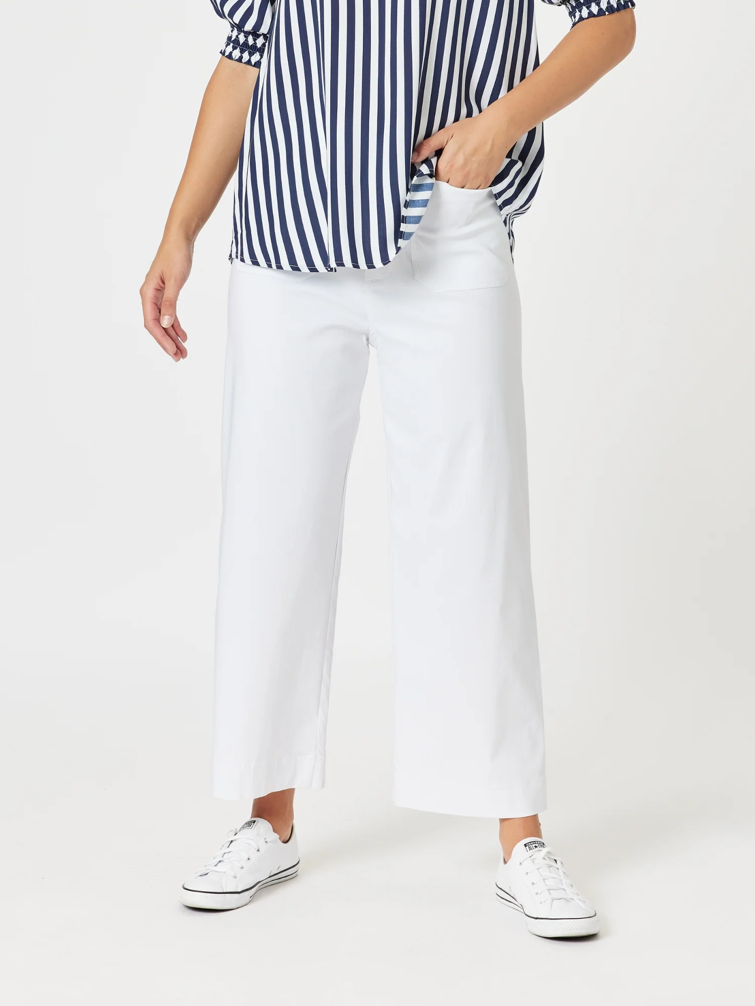 Marine Wide Leg Pant - White