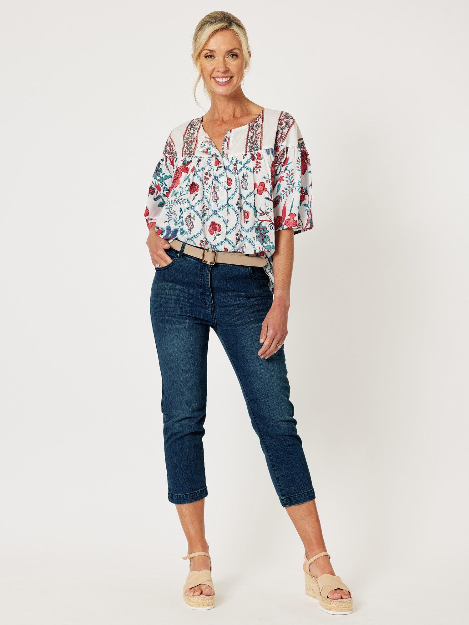 Miracle High Rise Cropped Jean - Dark Denim