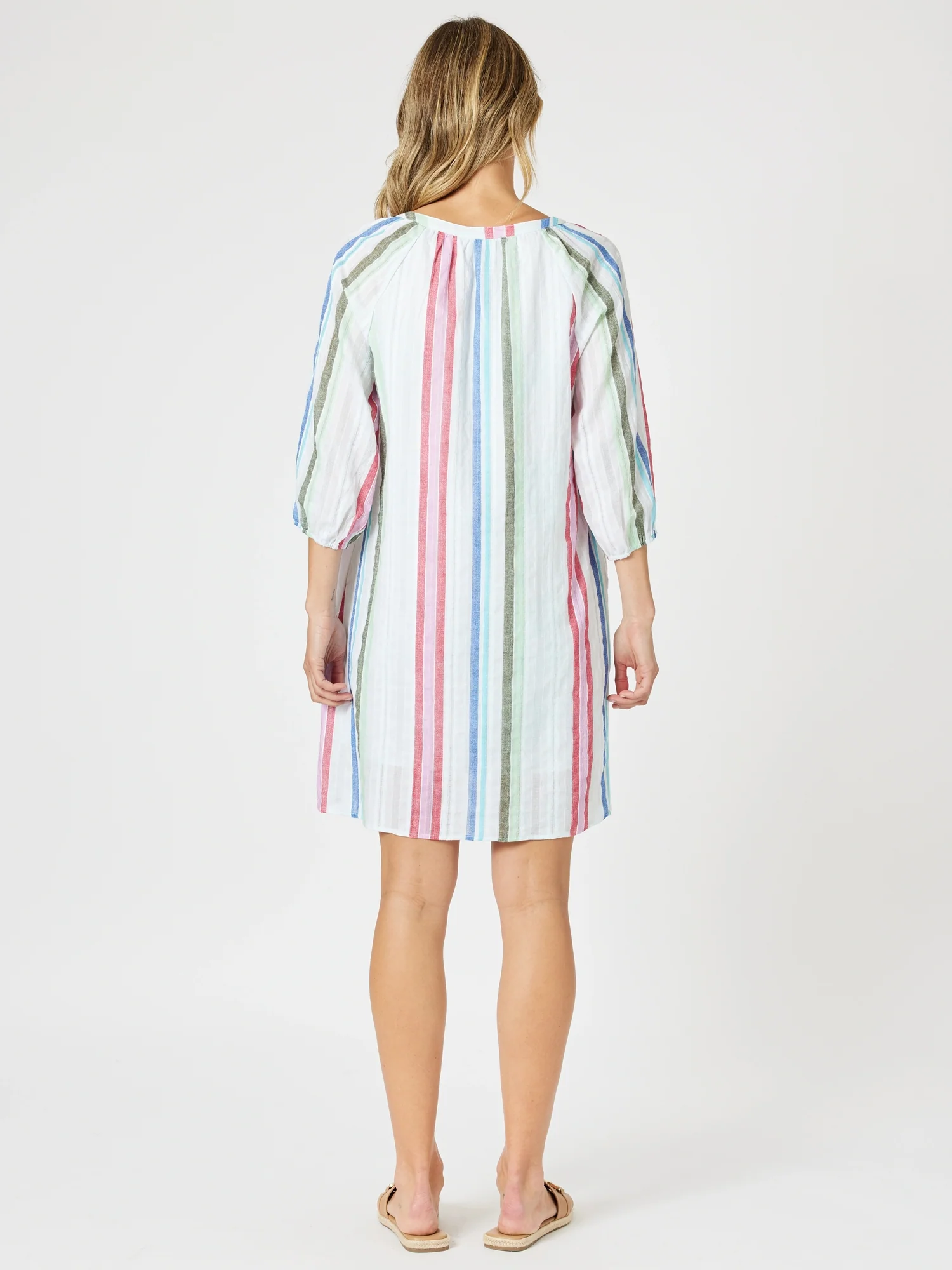 Havana Stripe Print Dress - Basil Multi