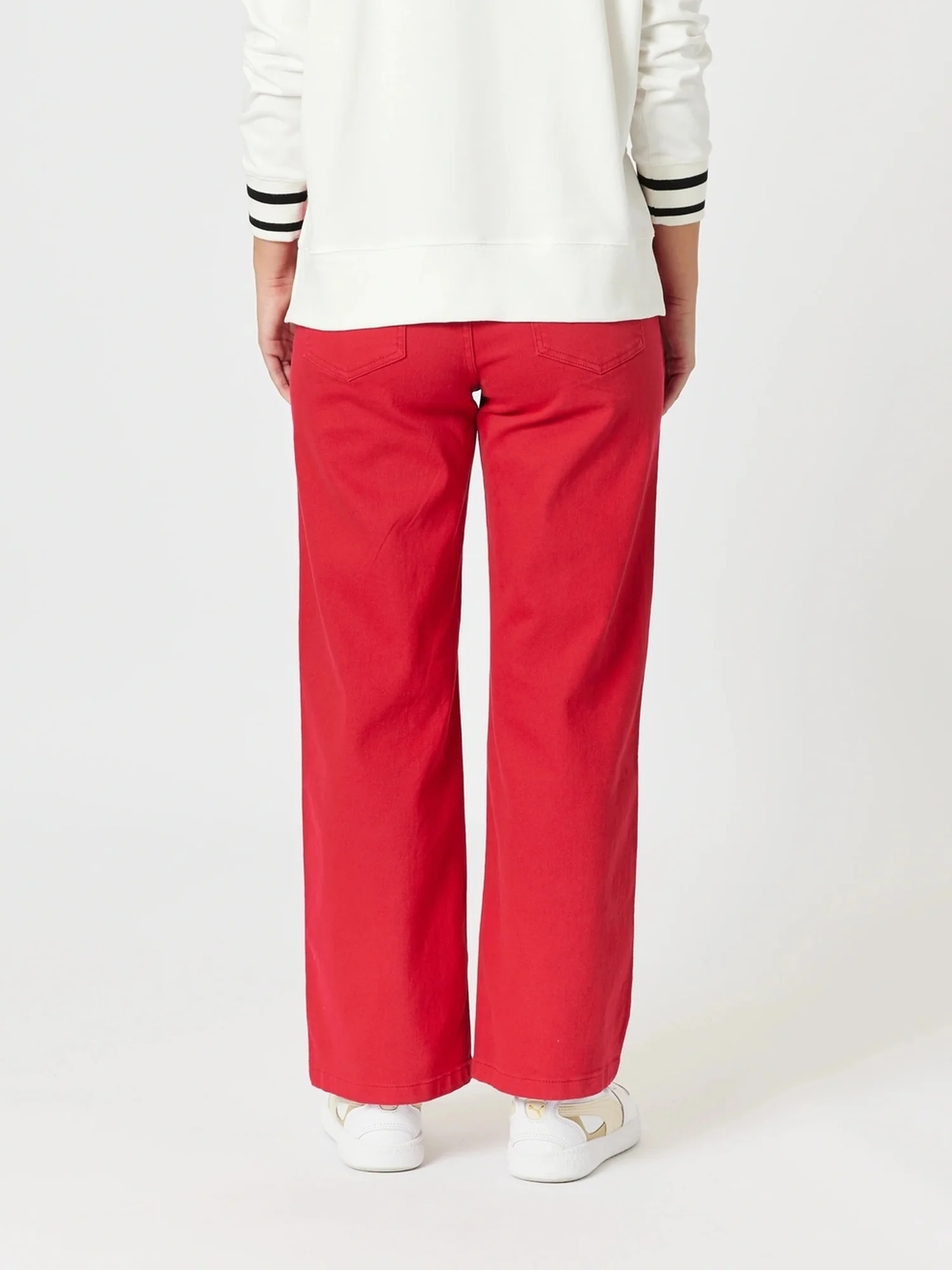 Hudson High Rise Wide Leg Jean - Red